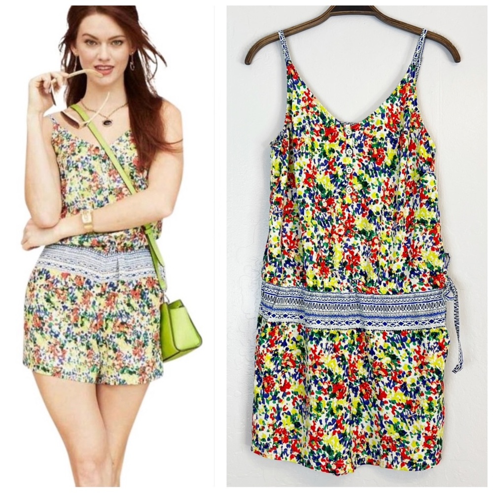 •CABI• Multicolor Fiesta Sleeveless Romper Style #5261 Size XS